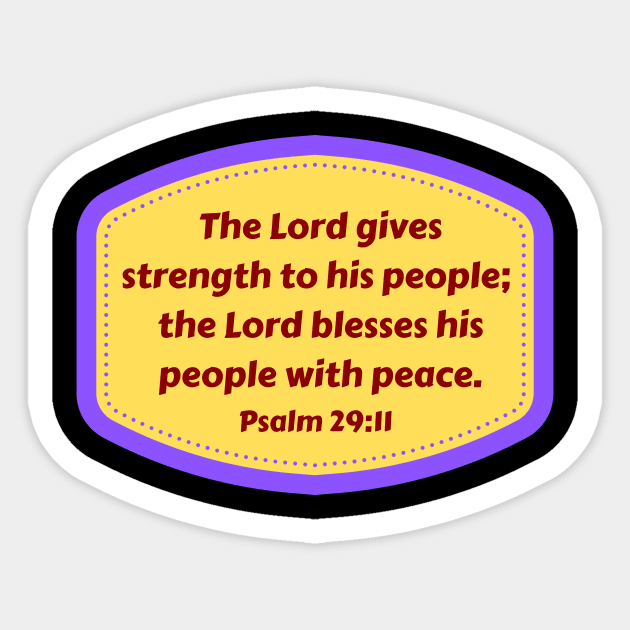 Bible Verse Psalms 29:11 Sticker by Prayingwarrior